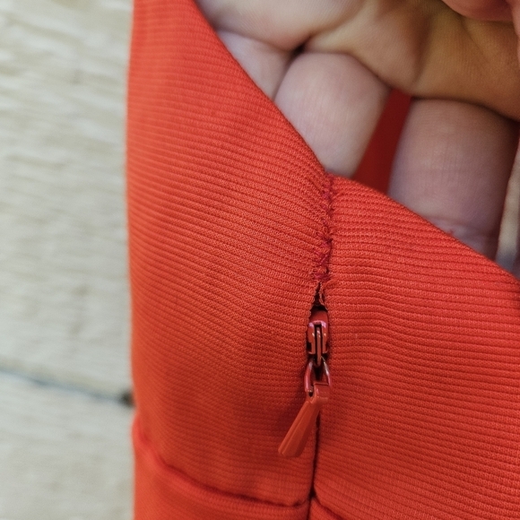 Free People orange deep v mini dress with pockets size 8 - Picture 4 of 9